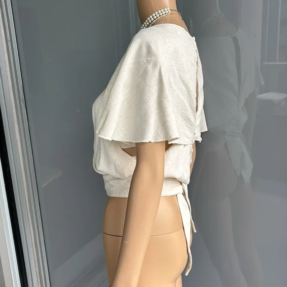 Adjustable Wrap Linen Top - Picture 6 of 12